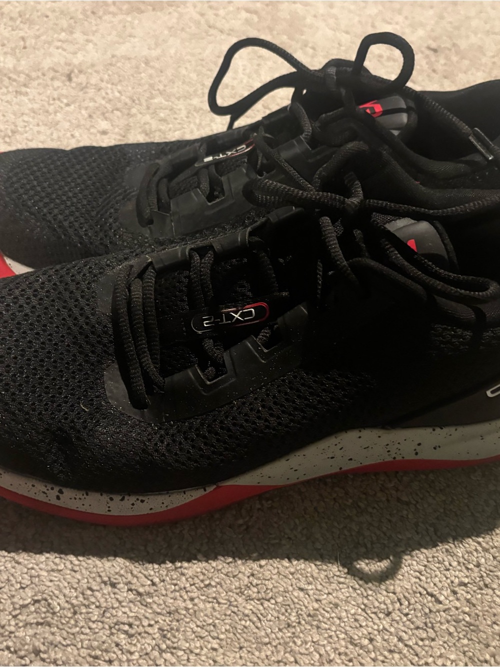 TYR Black Athletic Sneakers with Red Accents